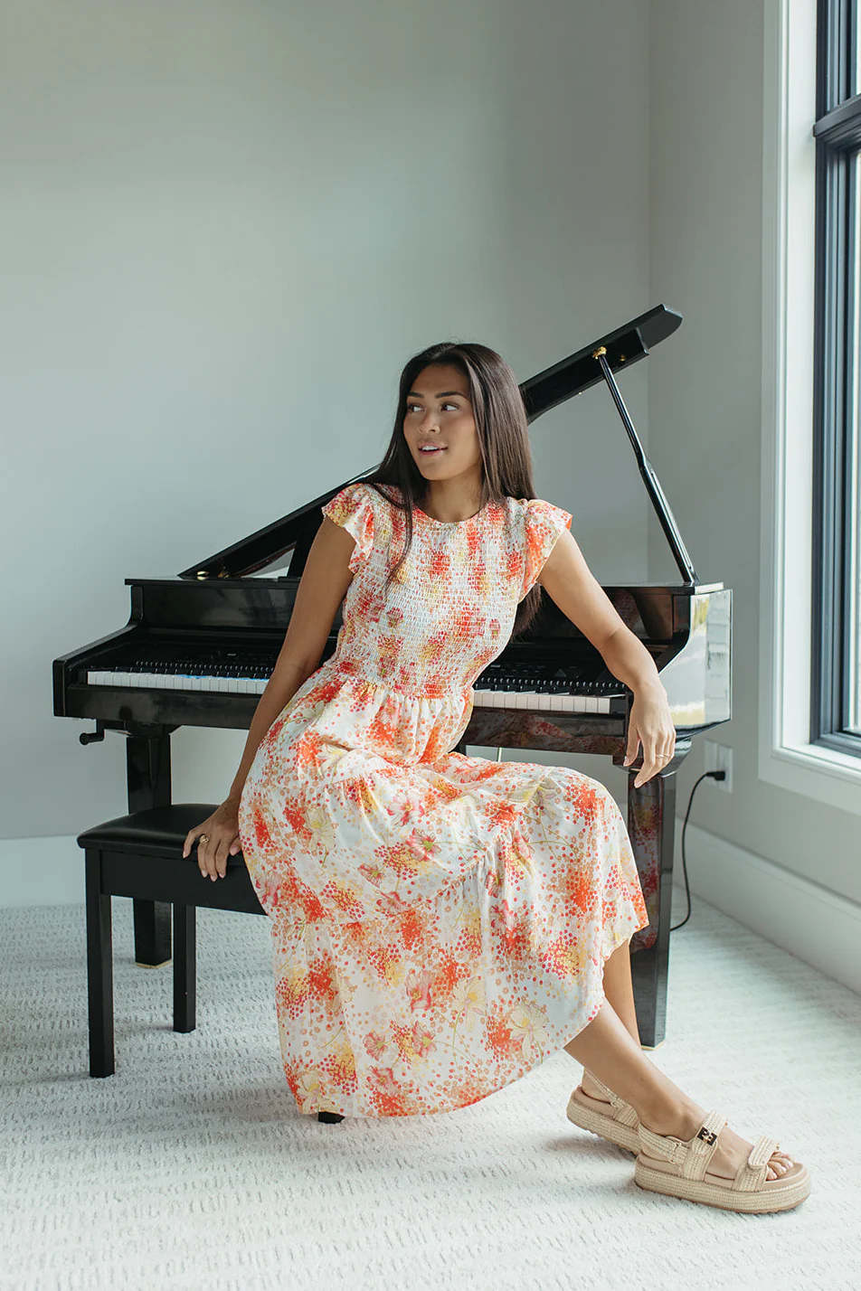 THE TESSA SMOCKED FLORAL DRESS - Image 3