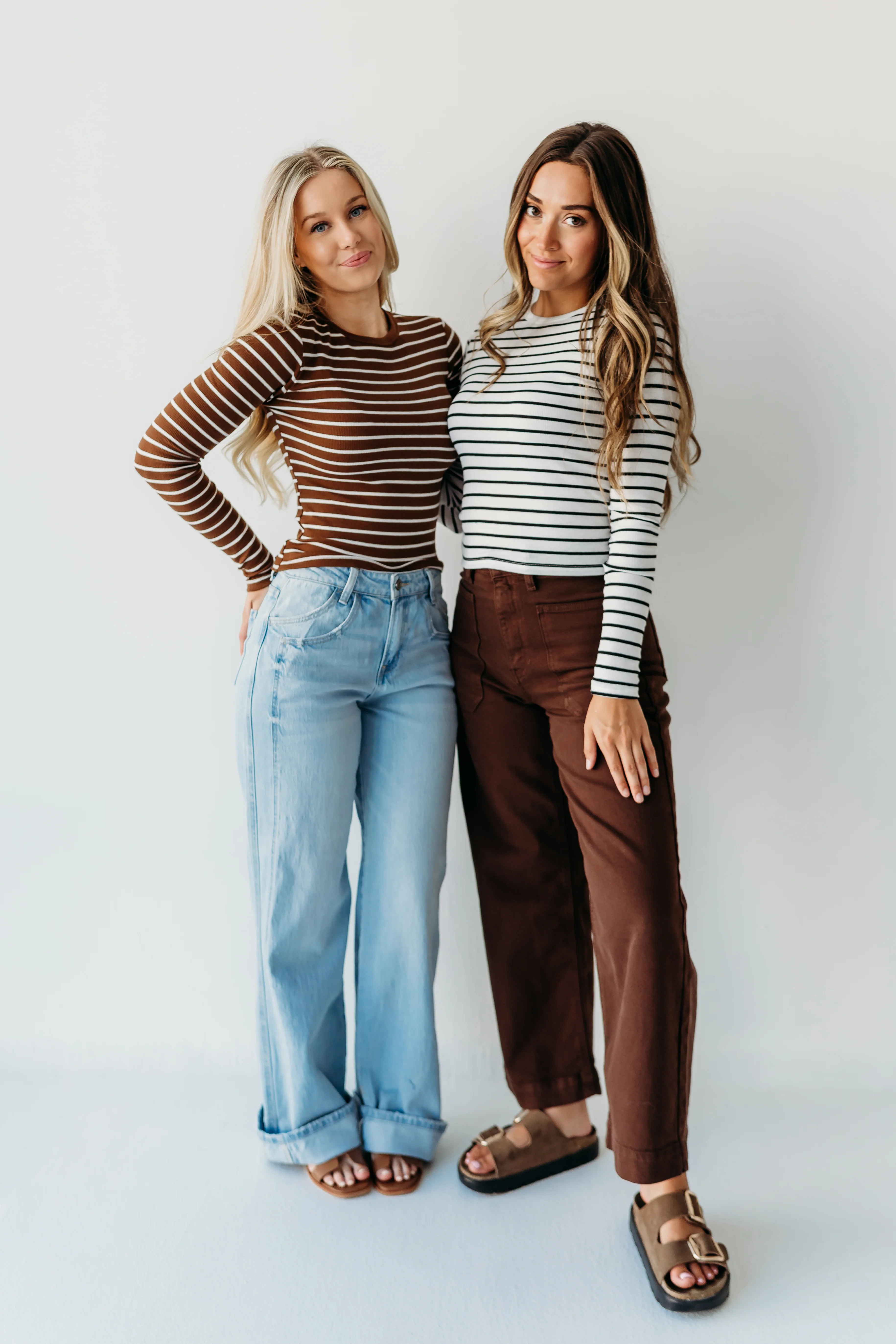 THE TRINITI STRIPED KNIT LONG SLEEVE IN WHITE - Image 7
