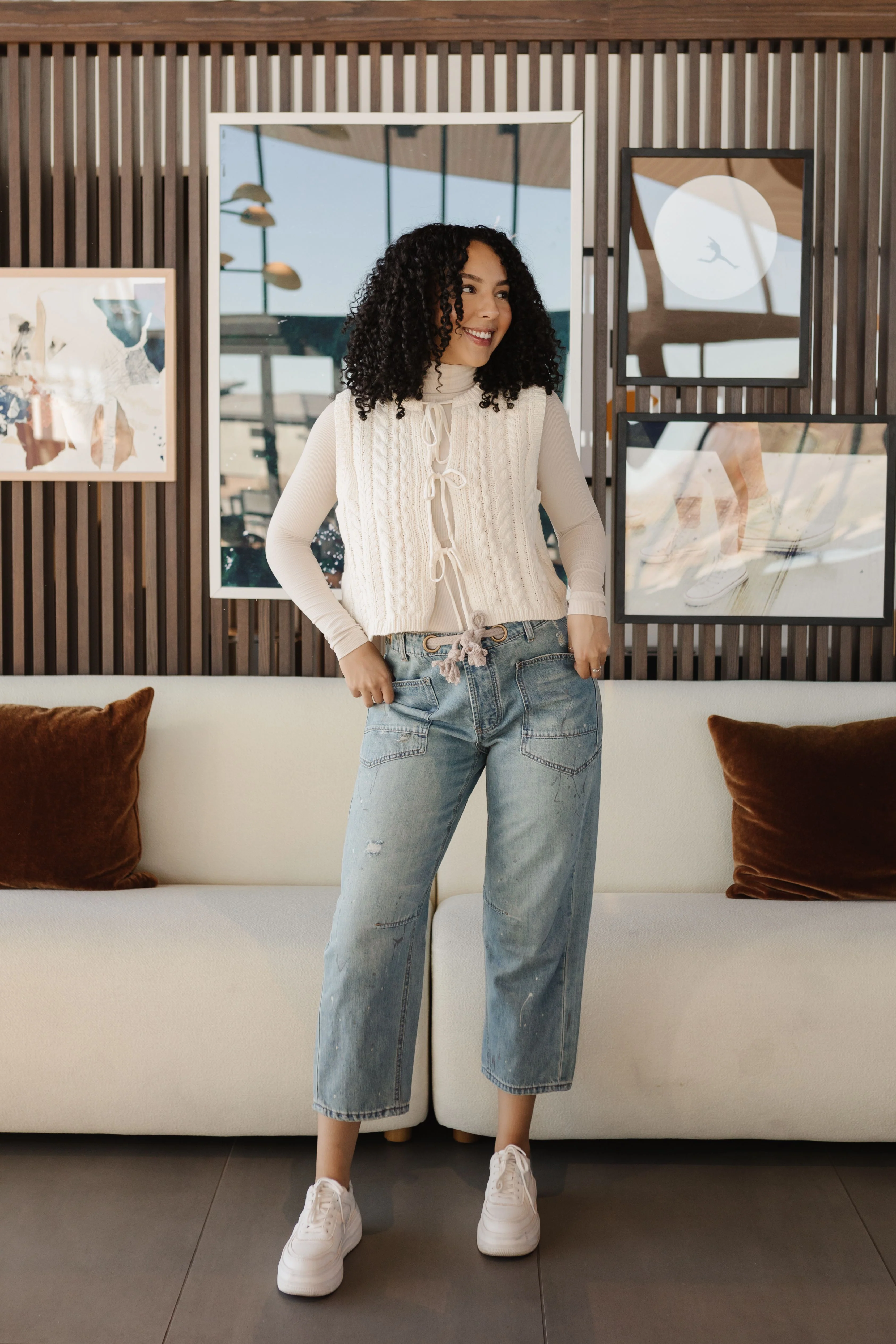 THE WINRY BRAIDED WAIST PANTS IN LIGHT WASH - Image 5
